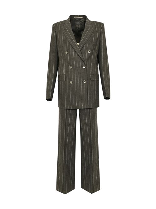 Completo tailleur doppiopetto Jasmine in lana gessata Tagliatore | T-JASMINE 930003 S1188542